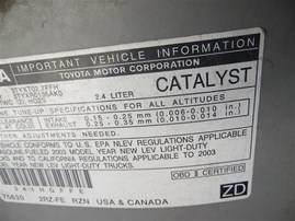 2003 Toyota Tacoma SR5 Silver Extended Cab 2.4L AT 2WD #Z24696